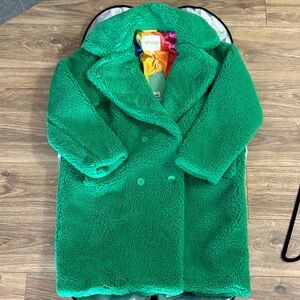 Apparis Emerald Green Faux Shearling Coat